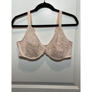 HSIA Women's Pink Lace Full‎ Coverage Underwire Bra 38D
